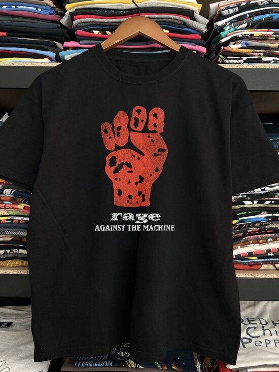 Memoriesrus E Other - 90s Rage Against The Machine Washed Black Tee